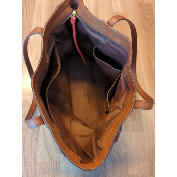 Fossil Emma Tote Shoulder Bag Multicolor Patchwork Leather Large - Picture 7 of 14
